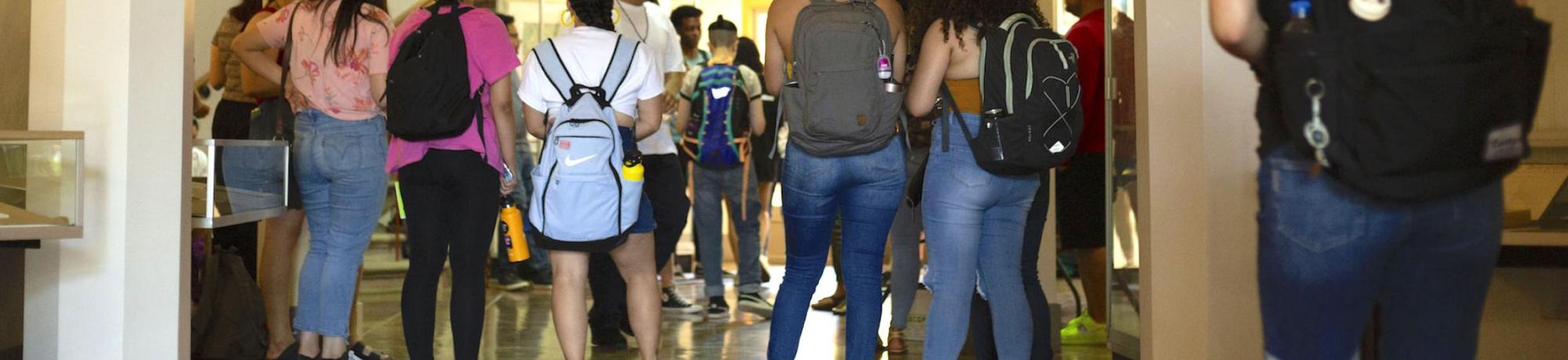 Students Gathered in Hart Hall, from behind