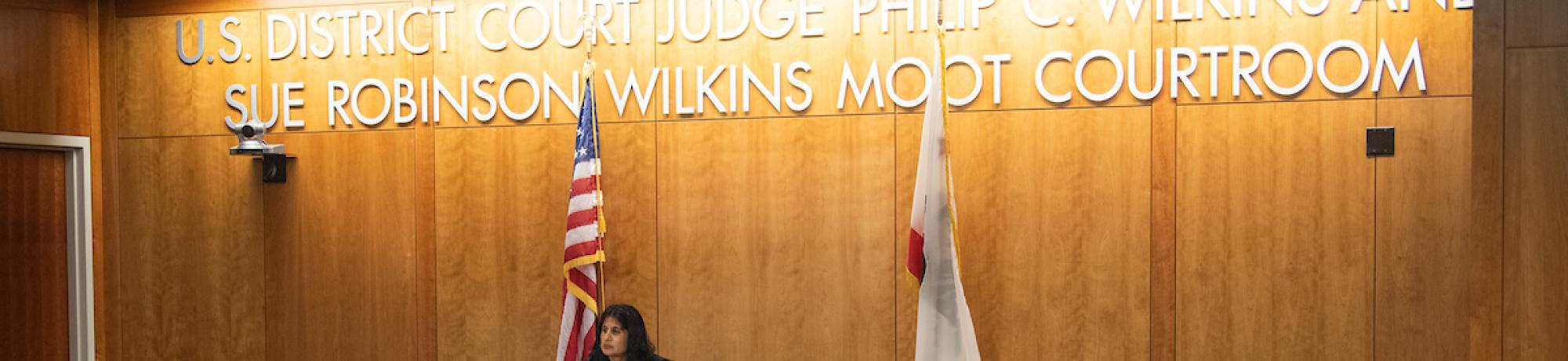 photo from moot court at UC Davis school of law